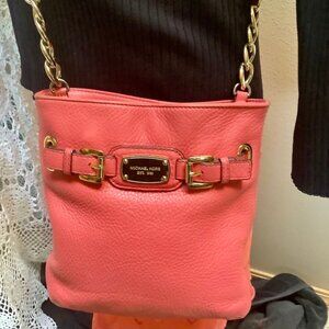 Michael Kors Hamilton Crossbody Salmon / Coral / Pink Goldtone Hardware
